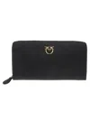 Pinko Ryder Rectangular Purse With Zip In Leather In Black