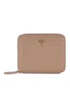 Pinko Square Zip-around Purse In Beige