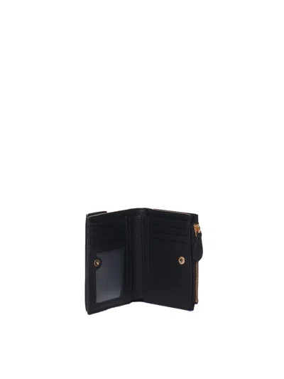 Pinko Wallet With Front Pocket In Nero-antique Gold