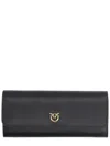 Pinko Love Tiny Birds Leather Wallet In Black