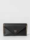 Pinko Black Calf Leather Bos Taurus Shoulder Bag In Black