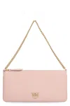 Pinko Flat Classic Love Simply Shoulder Bag In Cipria-antique Gold