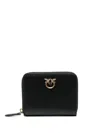 Pinko Logo Plaque Zip-around Wallet In Black