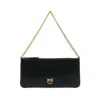Pinko Love Birds-plaque Shoulder Bag In Black