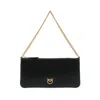 Pinko Love Birds-plaque Shoulder Bag In Black