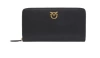 Pinko Smooth Black Leather Taylor Zip-around Wallet In Black