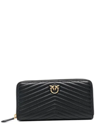 Pinko Ryder Chevron-quilted Zipped Purse In Multicolor