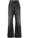Pinko Logo-patch Bootcut Denim Jeans In Black