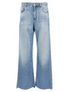 Pinko Wide-leg Palazzo Jeans With Distressing And Soft Texture