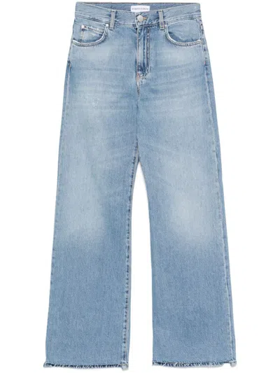 Pinko Wanda Wide Leg Denim Soft Clothing In Blue