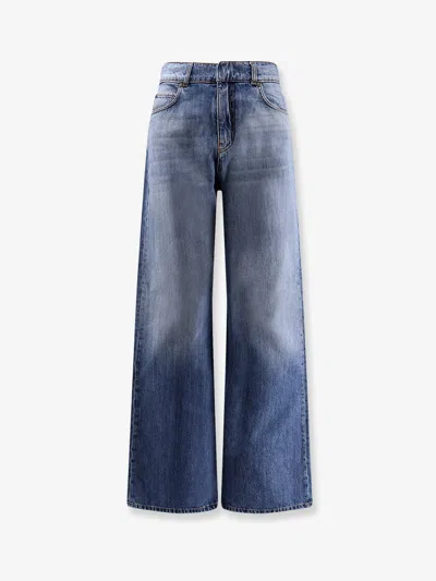 Pinko Wanda Wide Leg Jeans In Blue