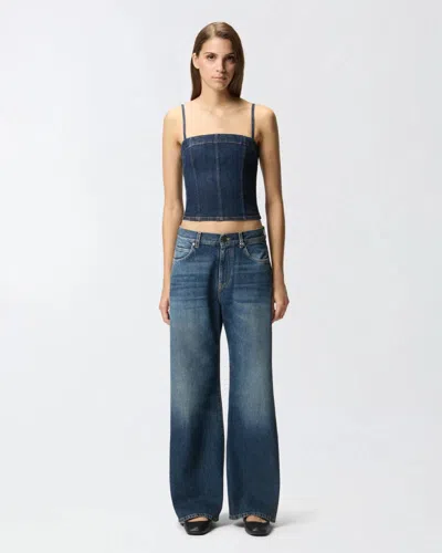 PINKO PINKO WANDA WIDE LEG SOFT OCEAN DENIM FW25