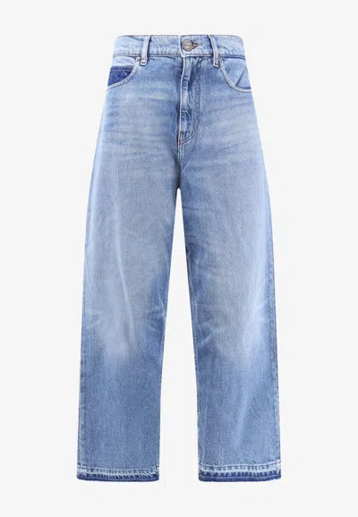 Pinko High-rise Straight-leg Jeans In Blue