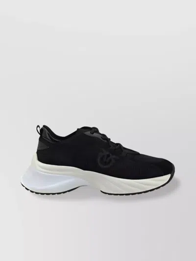 Pinko Wave Toe Perforated Sole Sneakers In Black
