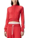 Pinko Cropped Sweatshirt In Technical Fabric In Red