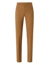 Pinko High-waisted Textured Wool Trousers In Brown