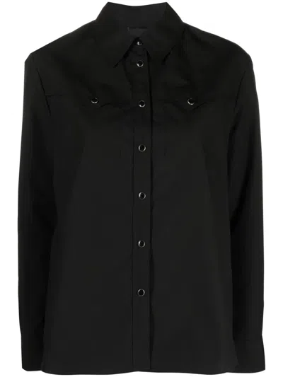 Pinko Western-stitched Cotton Shirt In 黑色
