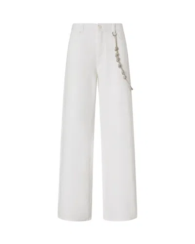 Pinko Lauryn High Waist Wide Leg Jeans In White