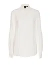 Pinko Collared Neck Long Sleeves Regular Collar Top In White