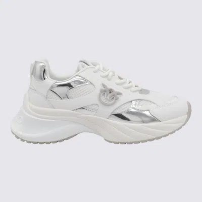 PINKO PINKO WHITE AND SILVER SNEAKERS