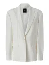 Pinko Tailored White Blazer With Adjustable Strap Detail In White