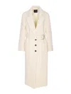Pinko White Cerfoglio Coat In Neutral