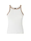 Pinko White Coriandoli Crystal-embroidery Tank Top In White