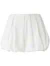 Pinko White Skirt With Pleated Details And Balloon Hem In Cotton Woman In White