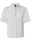 Pinko Multicolored Striped Short Sleeve Button-up Shirt In Multicolour