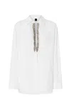 Pinko White Cotton Shirt With Classic Collar In White