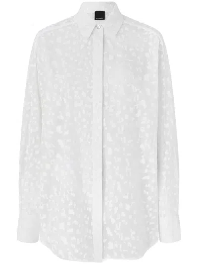 Pinko White Cotton Silk Shirt In Brown