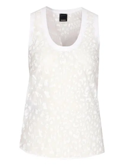 Pinko White Cotton Silk T-shirts