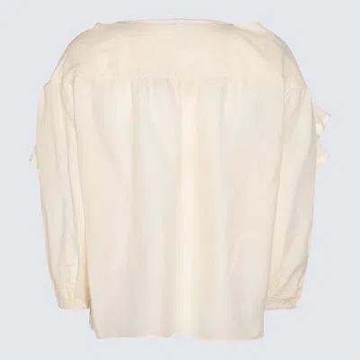 Pinko White Cotton Top In Pink
