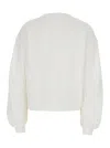 Pinko White Crewneck Sweatshirt With Love Birds Logo On The Chest In Cotton Woman In White