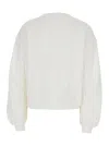 Pinko White Crewneck Sweatshirt With Love Birds Logo On The Chest In Cotton Woman In White