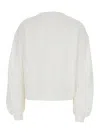 Pinko White Crewneck Sweatshirt With Love Birds Logo On The Chest In Cotton Woman In White