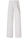 Pinko Relaxed Fit White Jeans With Side Chain Detailing