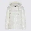 Pinko Quilted Coat Hood Drawstring Detail In White