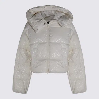 Pinko White Down Jacket In Gray
