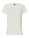 Pinko White Embossed Logo T-shirt In White