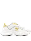 Pinko Perforated Ariel Sneakers With Bird Logo In White