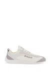 Pinko White Latte Knit Fabric Sneakers With Light Gray Details In White