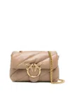 Pinko Beige Shoulder Bag With Quilted Design In Brown