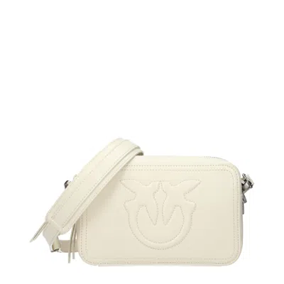 Pinko White Leather Crossbody Bag