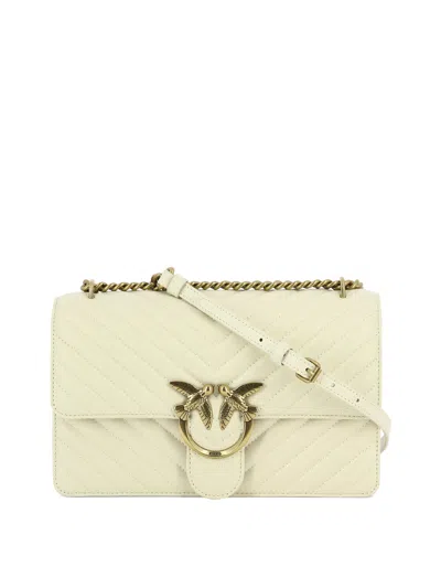 Pinko White Leather Shoulder And Crossbody Bag For Women