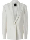 Pinko Tailored White Blazer With Adjustable Strap Detail In White