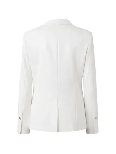 Pinko White Linen Viscose Elastane Jacket