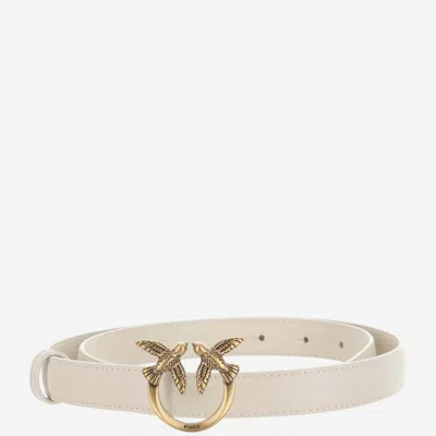 Pinko White Logo Buckle Belt