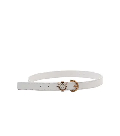 Pinko White Logo Buckle Belt