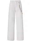 Pinko Relaxed Fit White Jeans With Side Chain Detailing